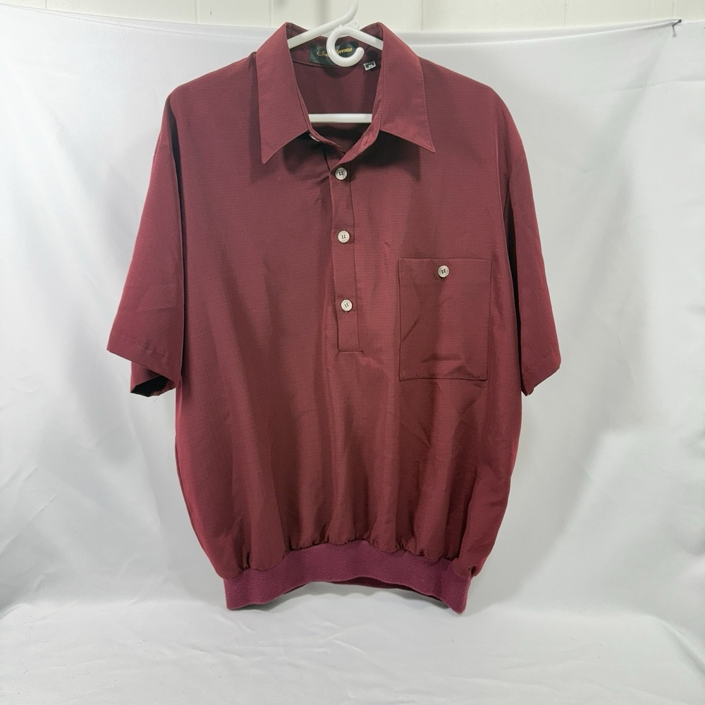 Vintage San‎ Lorenzo Italy Maroon Untuck Shirt Size XL Made In USA